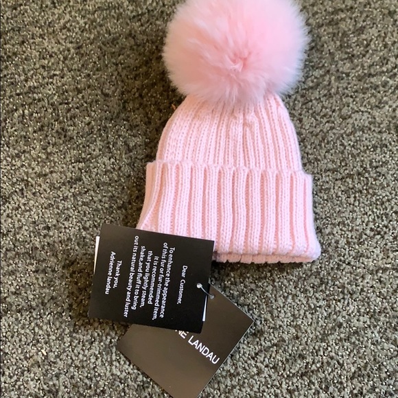 Adrienne Landau Pink Baby Hat 
